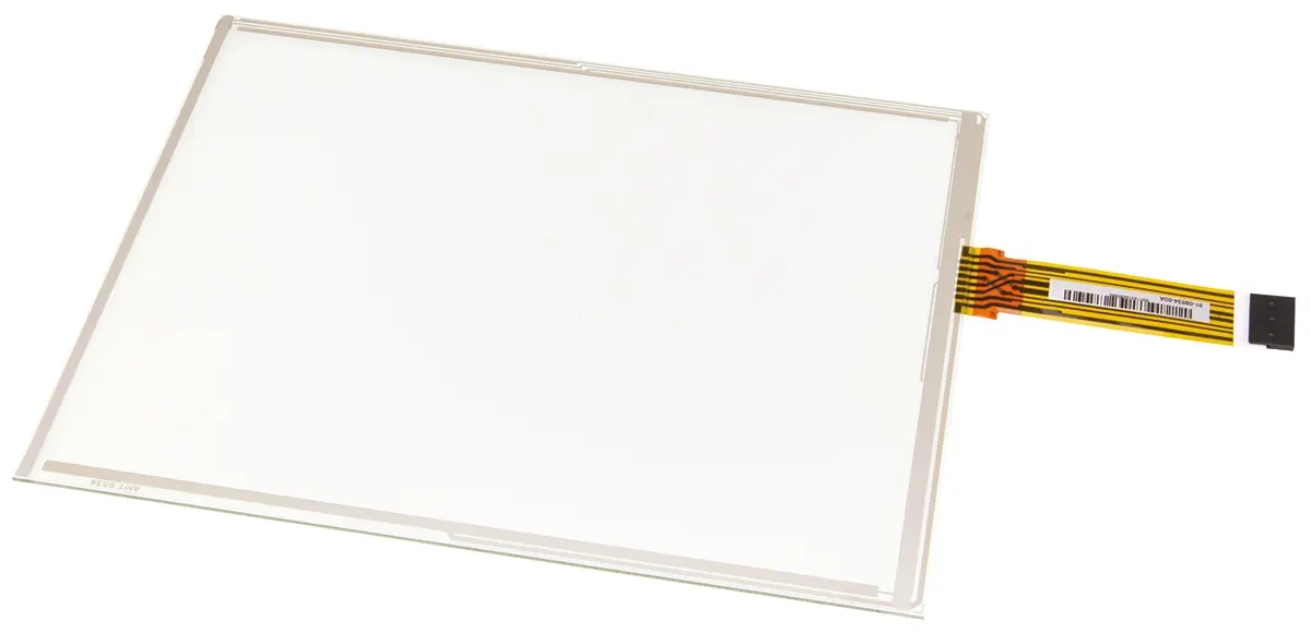 Produktfoto 1 von AMT Touchscreen-Auflage, 307.34 mm 8-Draht resistiv AMP-C Buchse, 8-polig, 250 x 188 mm Aussenmesser 204 mm Aktiv.