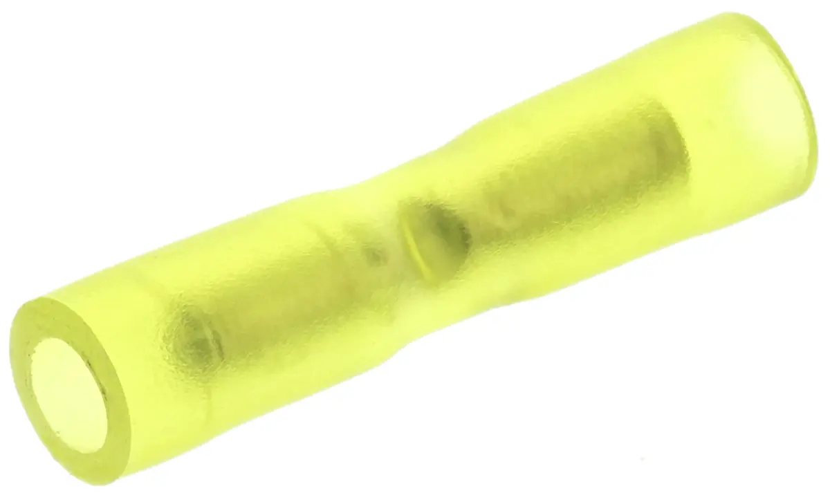 Produktfoto 1 von TE Connectivity PLASTI-GRIP Kabelspleißverbinder, Stoßverbinder, Gelb, 26→ 22 AWG, Ges.L 15.75mm
