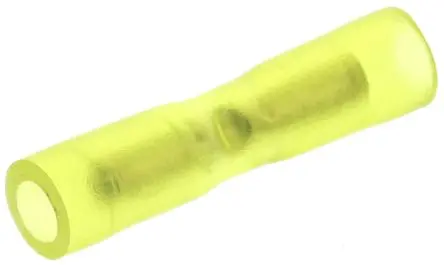 Produktfoto 1 von TE Connectivity PLASTI-GRIP Spleißverbinder, Scharnier, Gelb Isoliert, Ø 2.03 mm Zinn, Ges.L 15.75mm, 26 AWG max.
