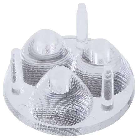 Produktfoto 1 von Ledil Cute LED Linse 3-LEDs Rund aus Polymethylmethacrylat Punkt 10 to 20°, Ø 35 mm x 15 mm, für Cree MC-E, Cree MHB-A,
