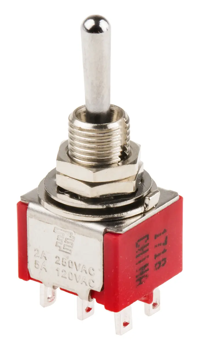 Produktfoto 1 von TE Connectivity Panel Kippschalter 2-polig, Ein-Ein-Ein, 24 V dc, 120 V ac, 5A, IP67, Lot