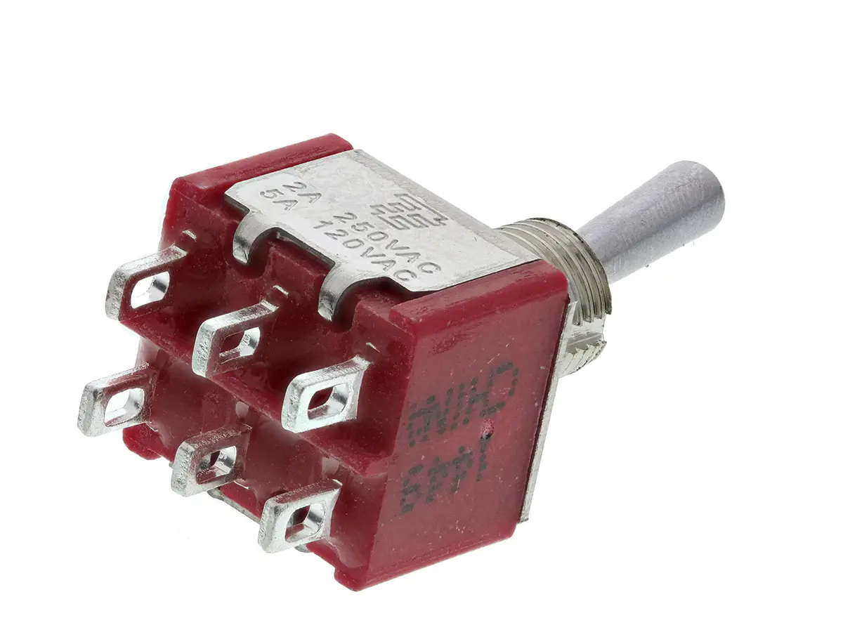 Produktfoto 1 von TE Connectivity Panel Kippschalter 2-poliger Wechsler, Ein-Ein-Ein, 28 V dc, 125 V ac, 5A, Lot