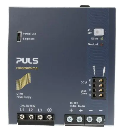 Produktfoto 1 von PULS DIMENSION Q DIN-Schienen Netzteil Geschalteter Modus 480V ac AC / 20 A 54V dc DC 960 W