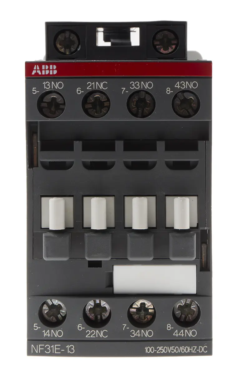 Produktfoto 1 von ABB NF Hilfsschütz 230 V ac/dc-Spule, 4-polig, 690V ac / 6 A 250 V 1500 kW 3 Schließer, 1 Öffner Selbstsichernd,