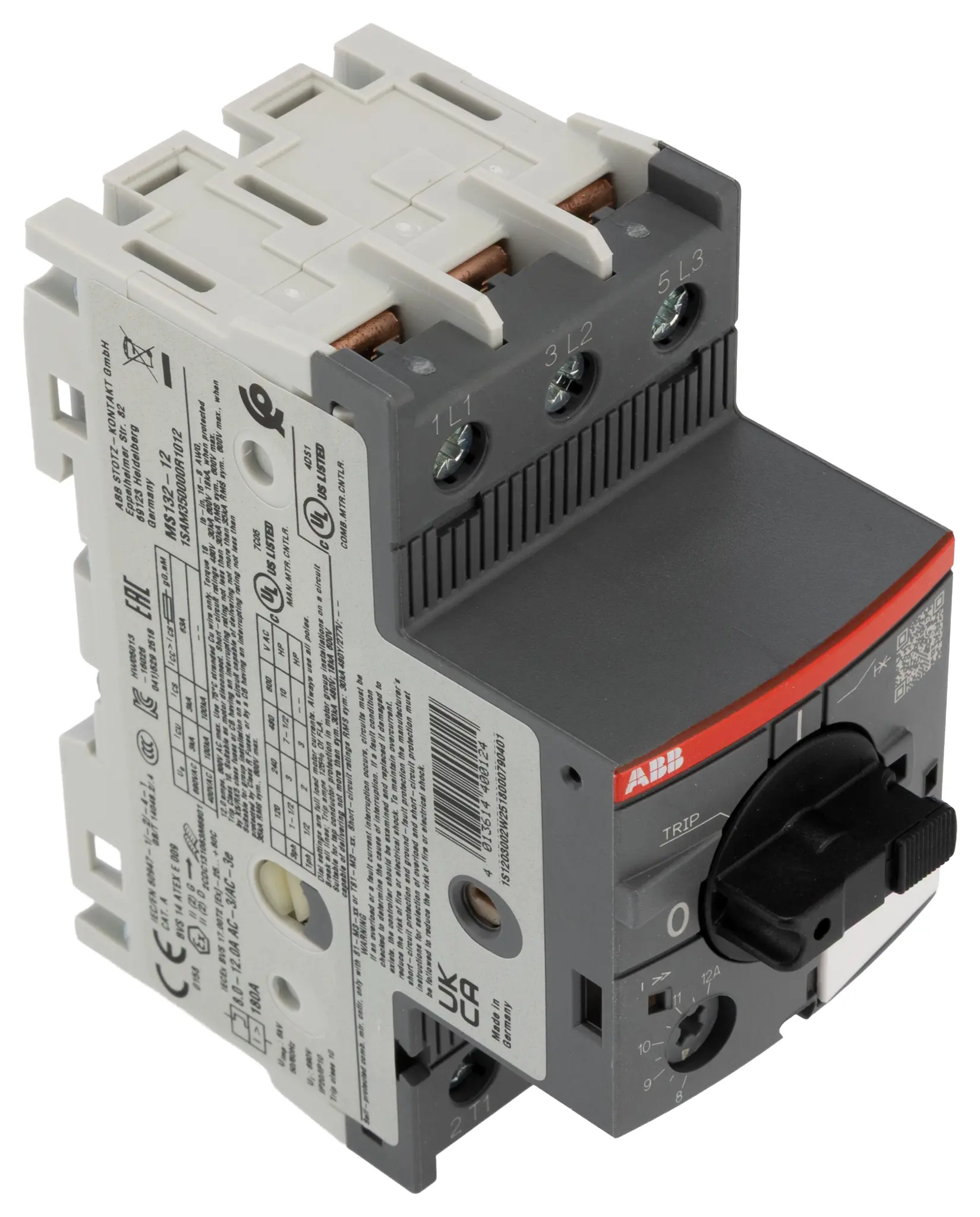 Produktfoto 1 von ABB MS132 Motorschutzschalter, 8 → 12 A 97.8mm x 45mm