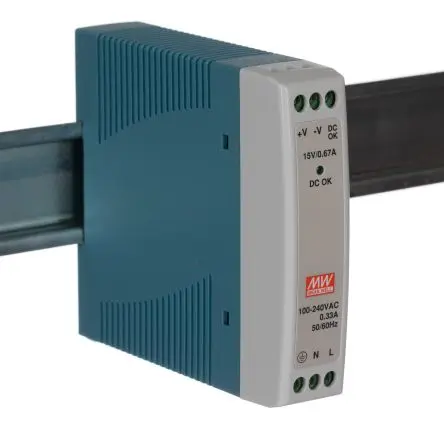Produktfoto 1 von MEAN WELL MDR DIN-Schienen Netzteil Getaktete Stromversorgung 264V ac AC / 670 mA 15V dc DC 10 W