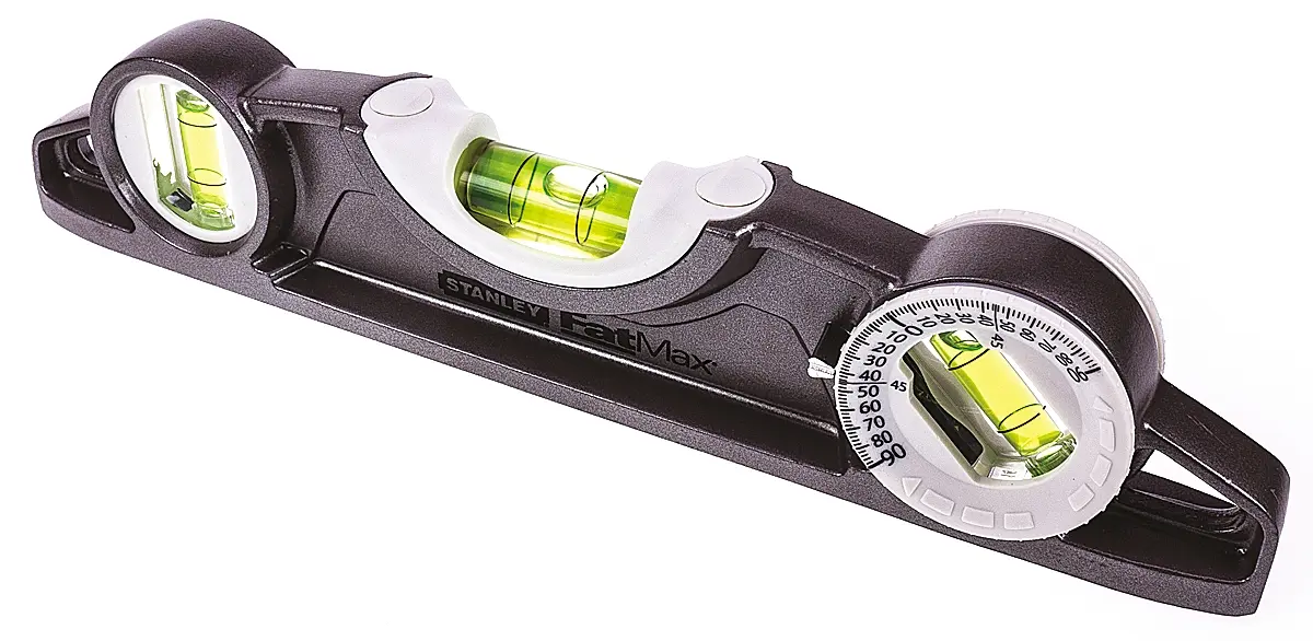 Stanley Wasserwaage, Typ Torpedo, 25 mm, Rahmen Aluminium, 3 Libelle/n Wasserdicht/Wasserbeständig Magnetisch, ±0.5 mm/m