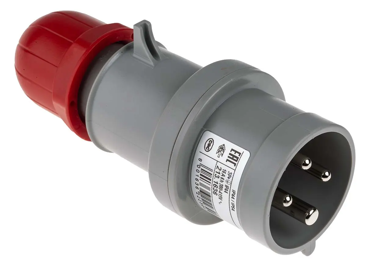 Scame Leistungssteckverbinder Rot 3P+PE, 415V, Kabel Gerade IP44 16A