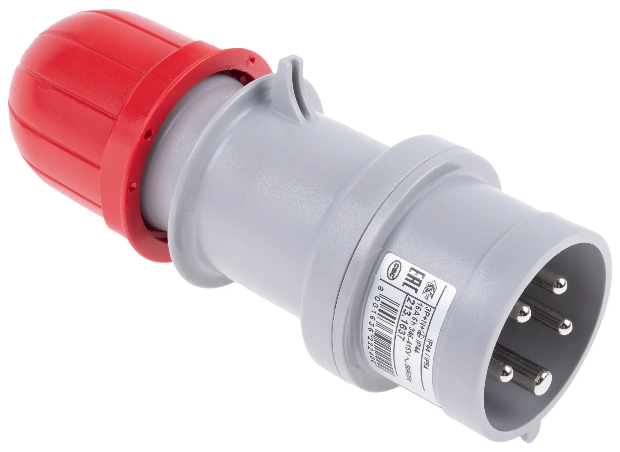Scame Leistungssteckverbinder Rot 3P+N+PE, 415V, Kabel Gerade IP44 16A