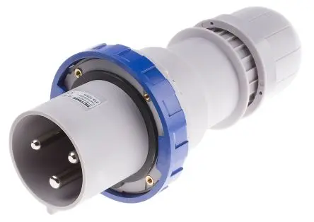 Produktfoto 1 von Scame Optima Leistungssteckverbinder Blau 2P+PE, 230V, Kabel Gerade IP67 125A