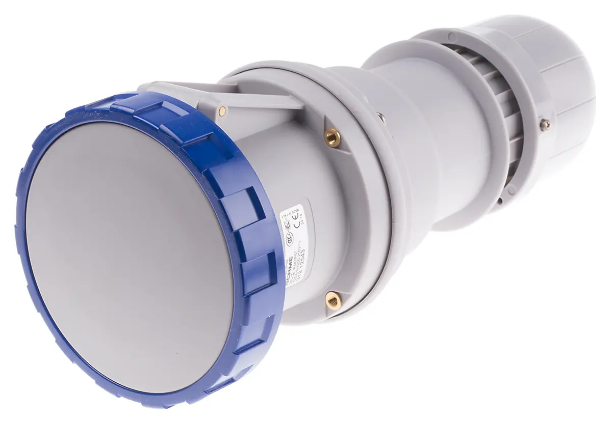 Produktfoto 1 von Scame Optima Leistungssteckverbinder Blau, 230V 2P+PE / 125A, Kabel IP66, IP67