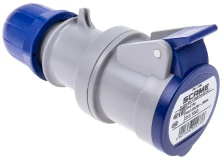 Produktfoto 1 von Scame Leistungssteckverbinder Blau, 230V 2P+PE / 16A, Kabel IP44