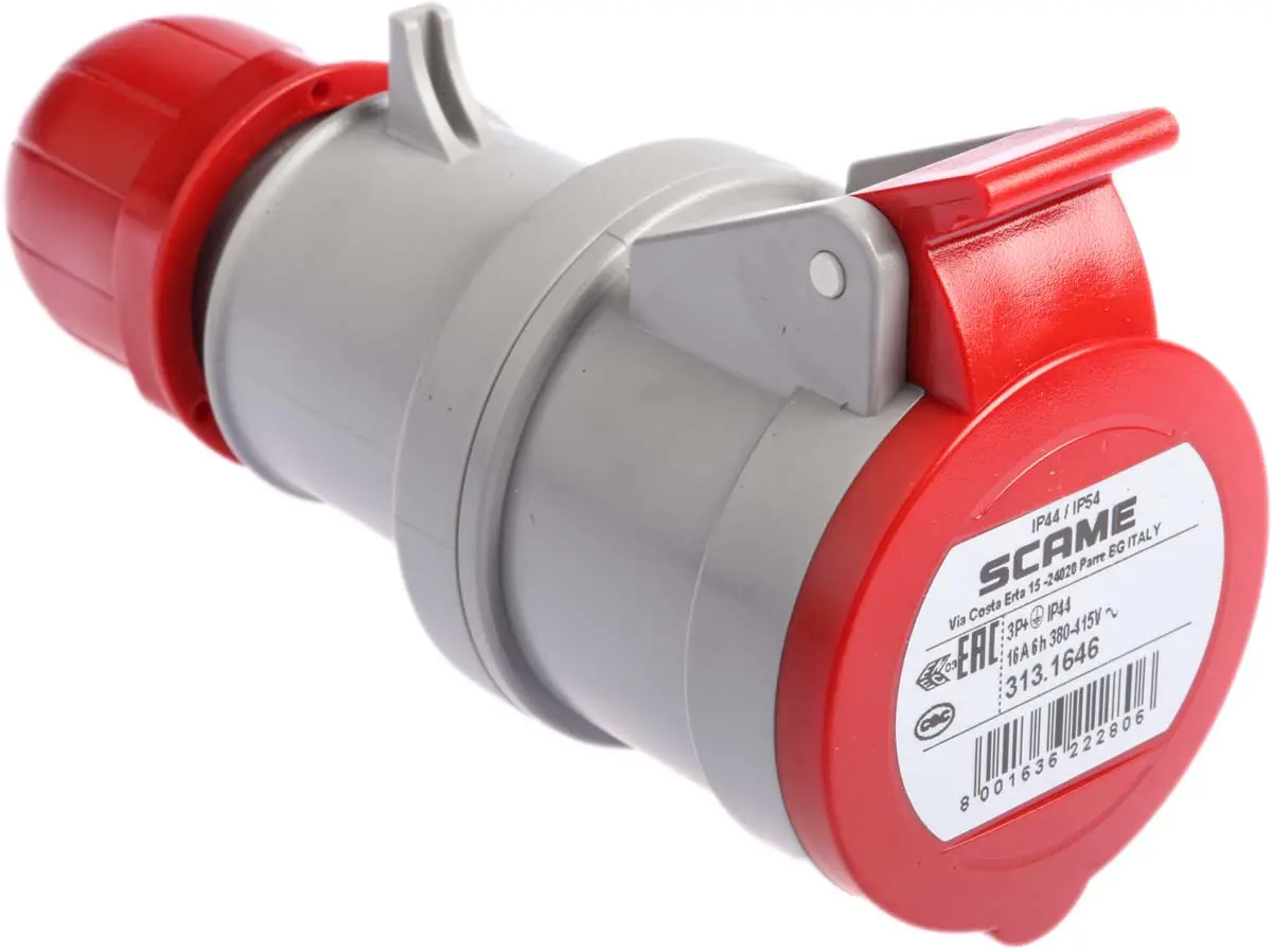 Produktfoto 1 von Scame Leistungssteckverbinder Rot, 415V / 16A, Kabel IP44