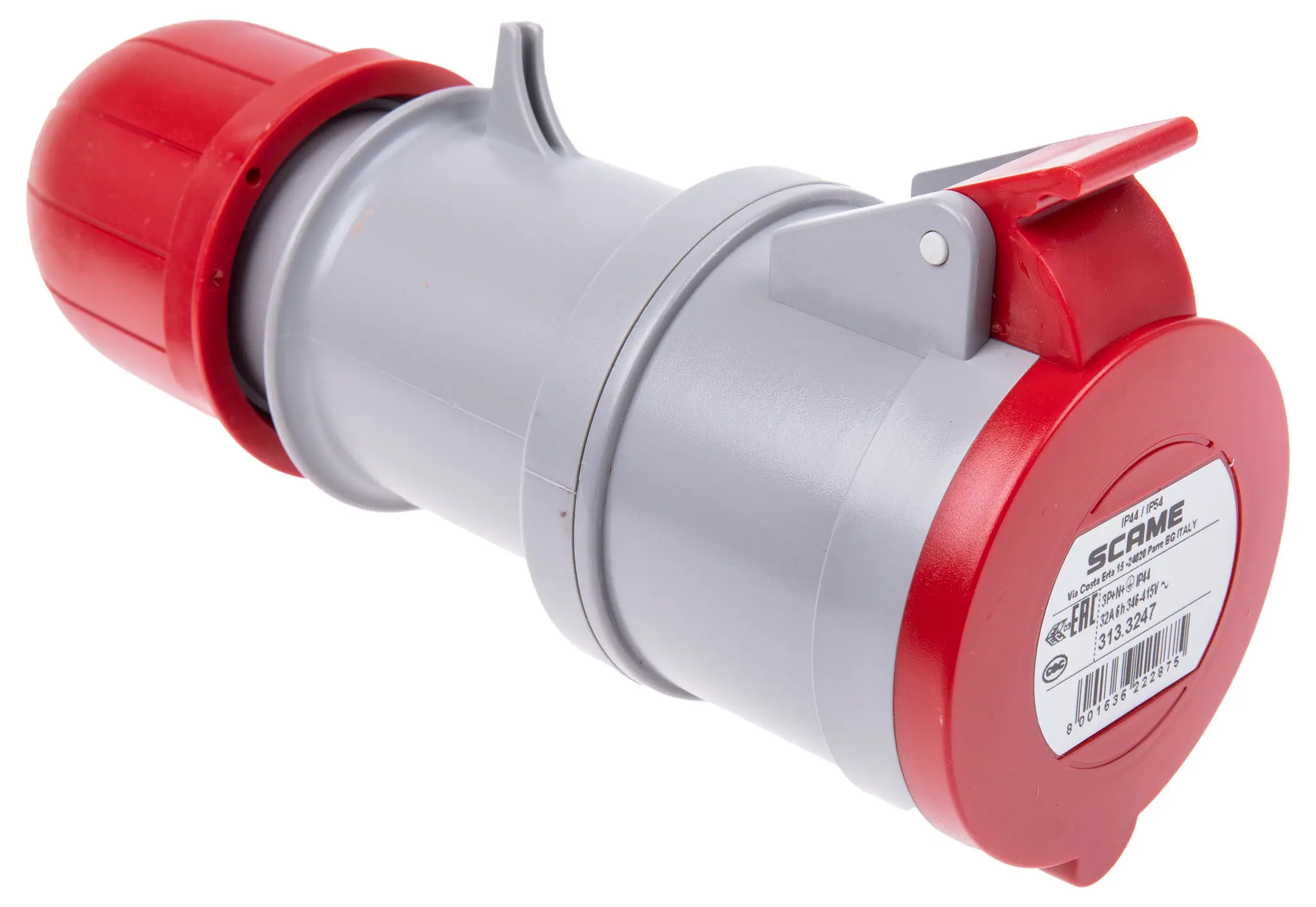Produktfoto 1 von Scame Optima Leistungssteckverbinder Rot, 415V 3P+N+PE / 32A, Kabel IP44