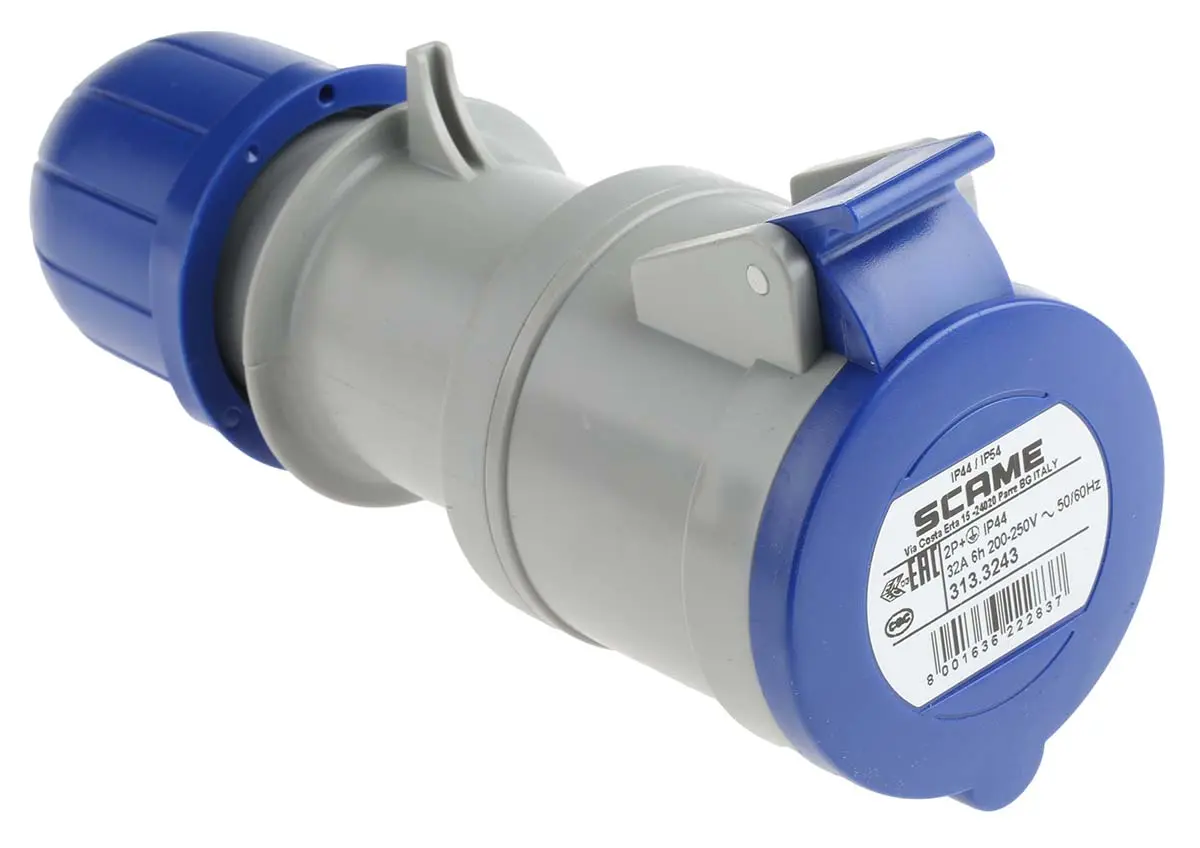 Produktfoto 1 von Scame Leistungssteckverbinder Blau, 230V / 32A, Kabel IP44