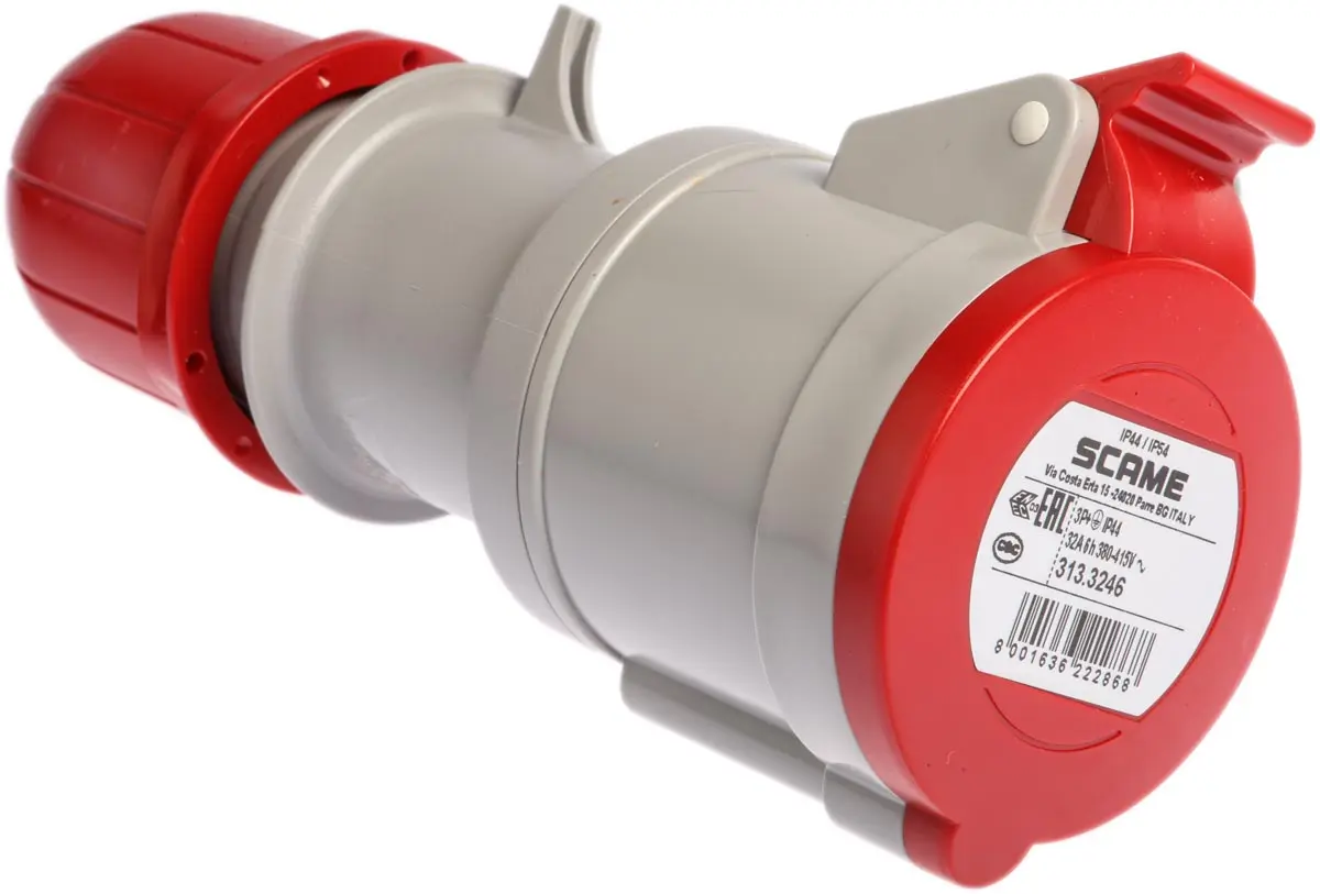 Produktfoto 1 von Scame Leistungssteckverbinder Rot, 415V / 32A, Kabel IP44