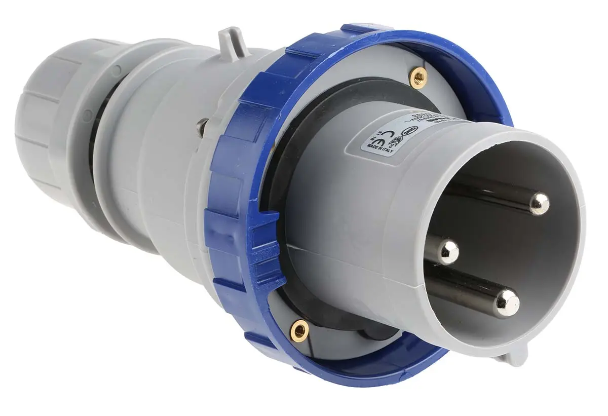 Produktfoto 1 von Scame Leistungssteckverbinder Blau 2P+PE, 230V, Kabel Gerade IP67 63A