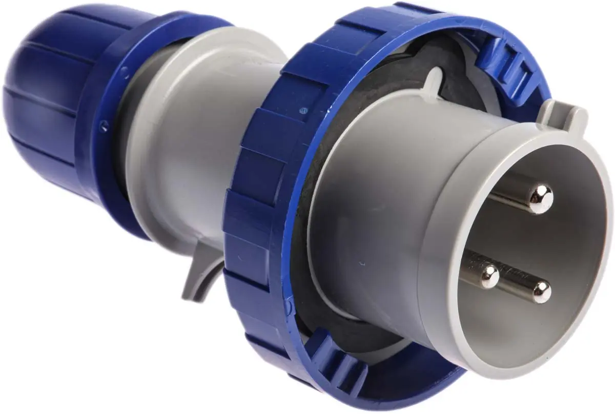 Produktfoto 1 von Scame Optima Leistungssteckverbinder Blau 2P+PE, 230V, Kabel Gerade IP67 32A
