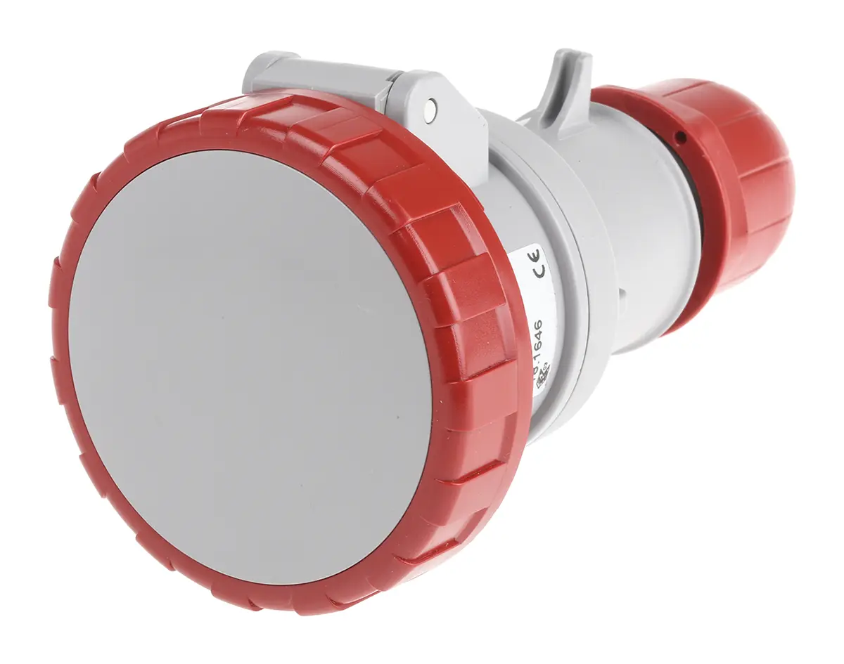 Produktfoto 1 von Scame Optima Leistungssteckverbinder Rot, 415V 2P+PE / 16A, Kabel IP66, IP67