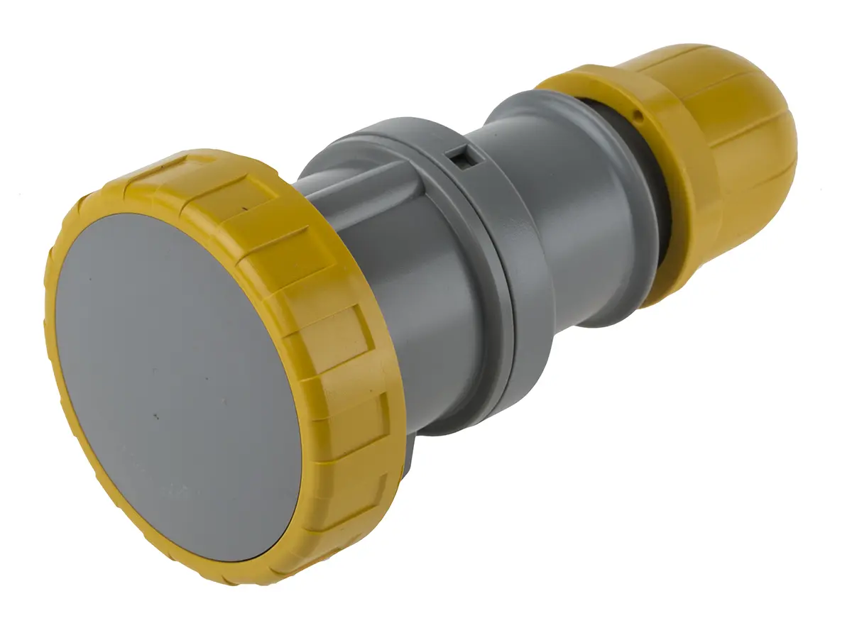 Produktfoto 1 von Scame Optima Leistungssteckverbinder Gelb, 110V 2P+PE / 16A, Kabel IP66, IP67