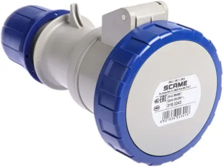 Produktfoto 1 von Scame Optima Leistungssteckverbinder Blau, 230V 2P+PE / 32A, Kabel IP66, IP67