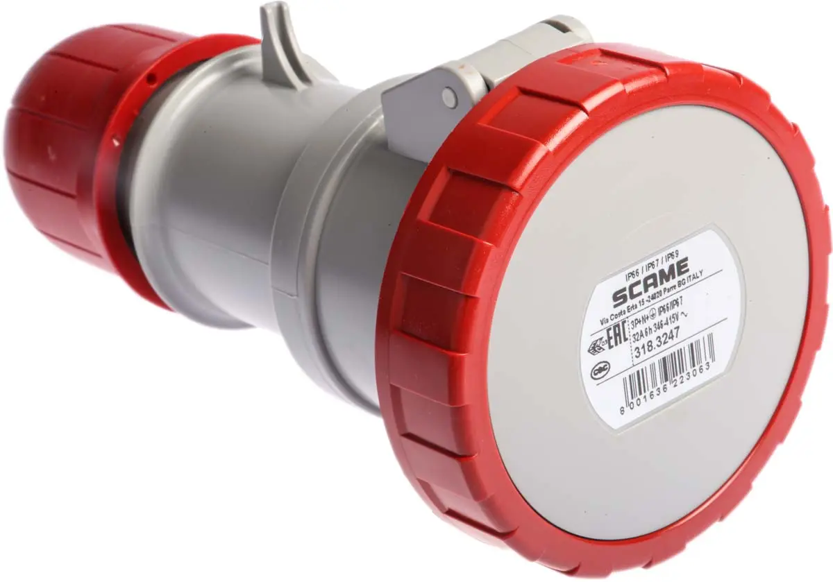 Produktfoto 1 von Scame Leistungssteckverbinder Rot, 415V / 32A, Kabel IP66, IP67