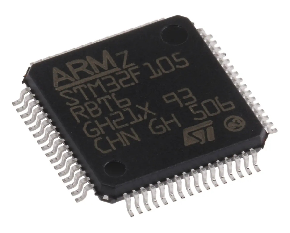 Produktfoto 1 von STMicroelectronics Mikrocontroller STM32F105RB ARM Cortex M3 32 bit Flash Oberfläche 128kB LQFP 64-Pin 72 MHz 64 kB RAM
