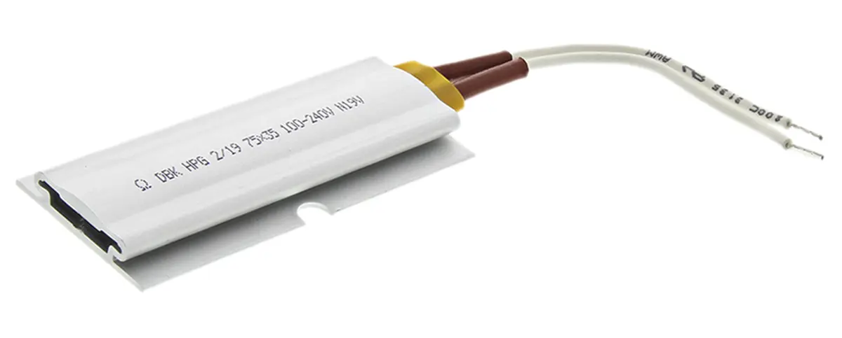 Produktfoto 1 von DBK Enclosures Heizelement 180 W / 100 → 240 V ac/dc, 75mm x 35mm, Länge 7.5mm