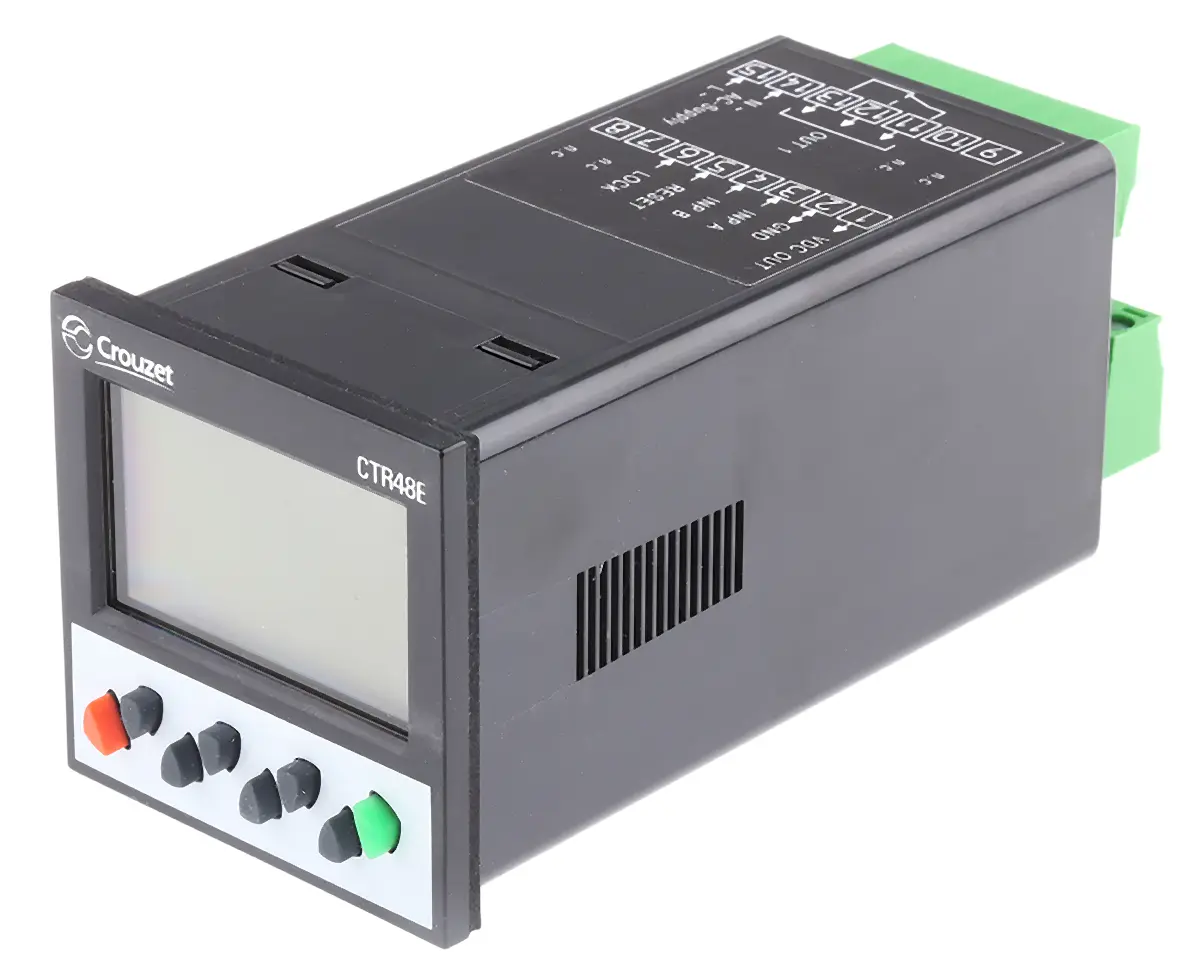 Produktfoto 1 von Crouzet CTR48E LCD Abwärts, Aufwärts Zähler Manuell, Signal 6-stellig 230 Vac -999999 → 999999