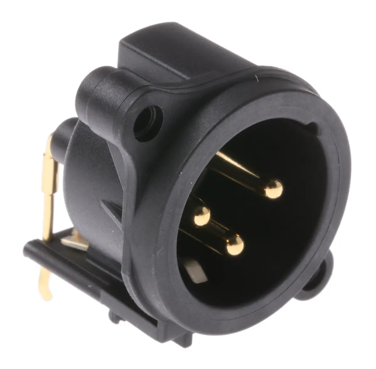 Produktfoto 1 von Neutrik gewinkelt 3-polig Panel Stecker Gold über Nickel Schwarz XLR-Steckverbinder, 50 V