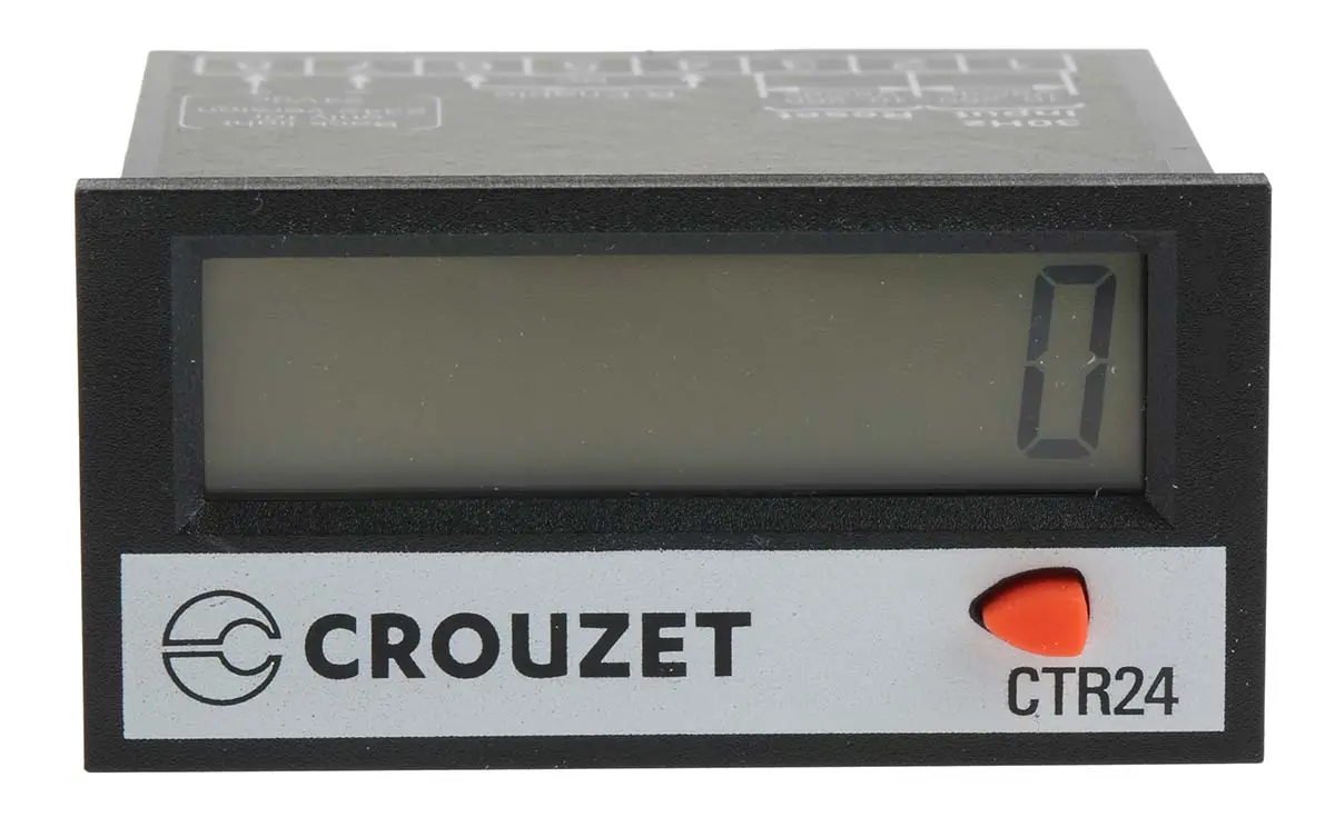 Produktfoto 1 von Crouzet CTR24 LCD Zähler Manuell, Signal 8-stellig Impulse 260 V ac/dc -9999999 → 99999999