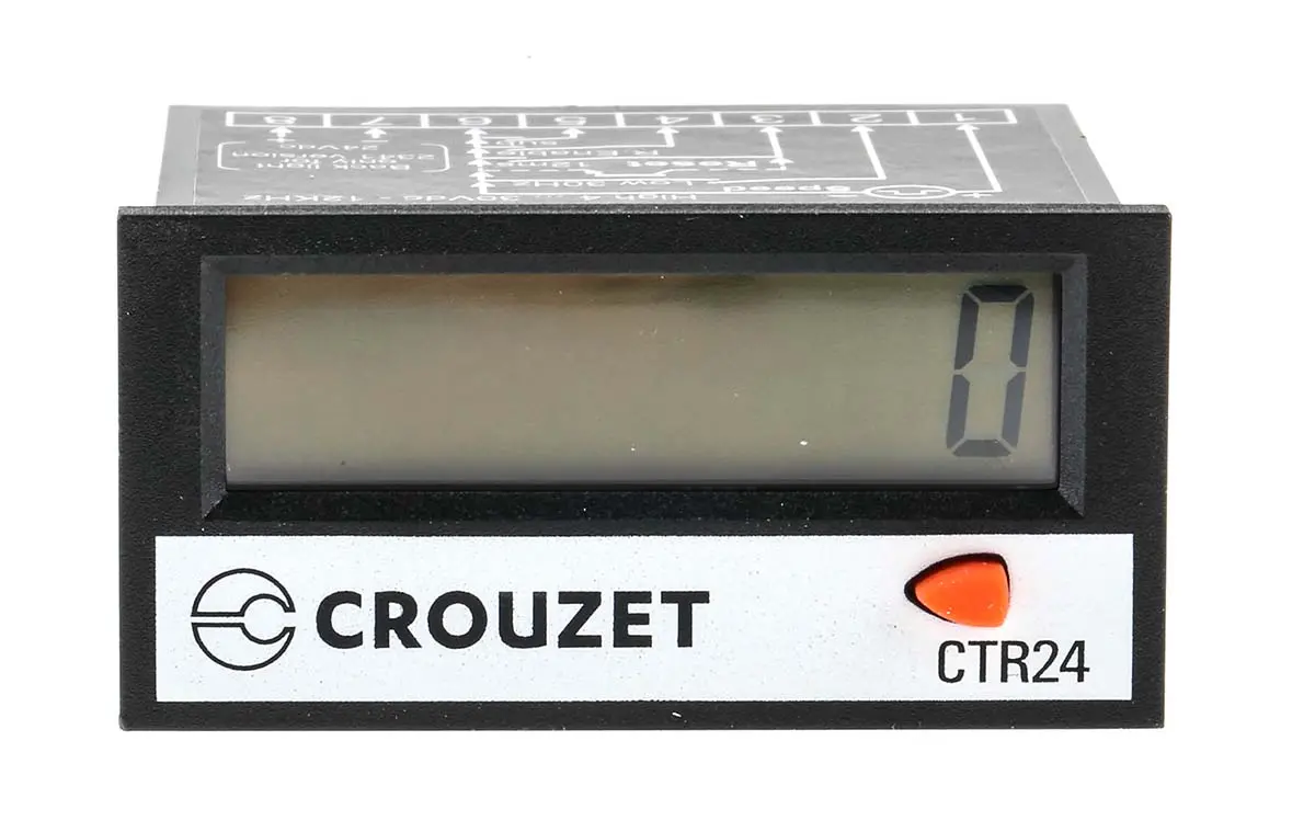 Produktfoto 1 von Crouzet CTR24 LCD Zähler Manuell, Signal 8-stellig Impulse 30 V dc, 260 V ac -9999999 → 99999999