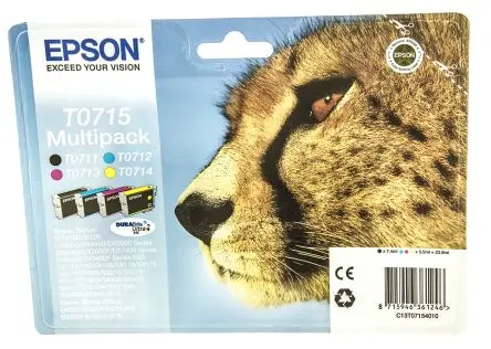 Produktfoto 1 von Epson T0715 Tintenpatrone für BX610FW, D78, SX515W, D120, DX9400, DX6000, BX310FN, SX610FW, SX600FW, DX7450, DX5050,