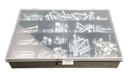 Produktfoto 1 von RS PRO Stahl Sechskant Schrauben/Bolzen und Muttern-Sortiment Sechskant x 80 mm x 30 mm, 476 Stück