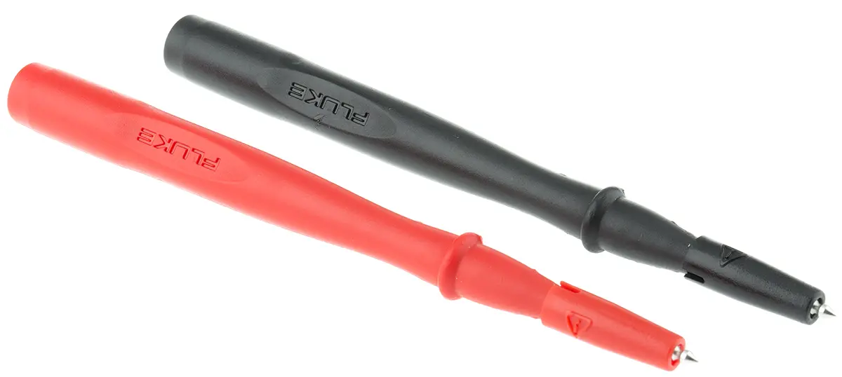 Produktfoto 1 von Fluke Prüfspitzen Schwarz, Rot, Edelstahl Spitze 2mm, 1 kV, 600 V / 10A