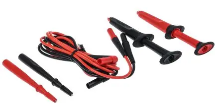 Produktfoto 1 von Fluke Multimeter-Messleitungen mit Krokodilklemme, Flachklinge, Gerade auf rechtwinklig, Elektro Messleitungen Set CAT