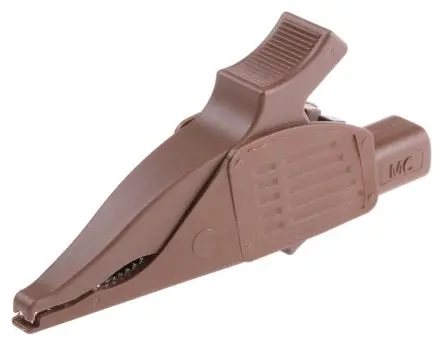 Produktfoto 1 von Staubli Messing 39.5 mm Krokodilklemme, Braun, 32A Thermoplastisches Elastomer Isoliert