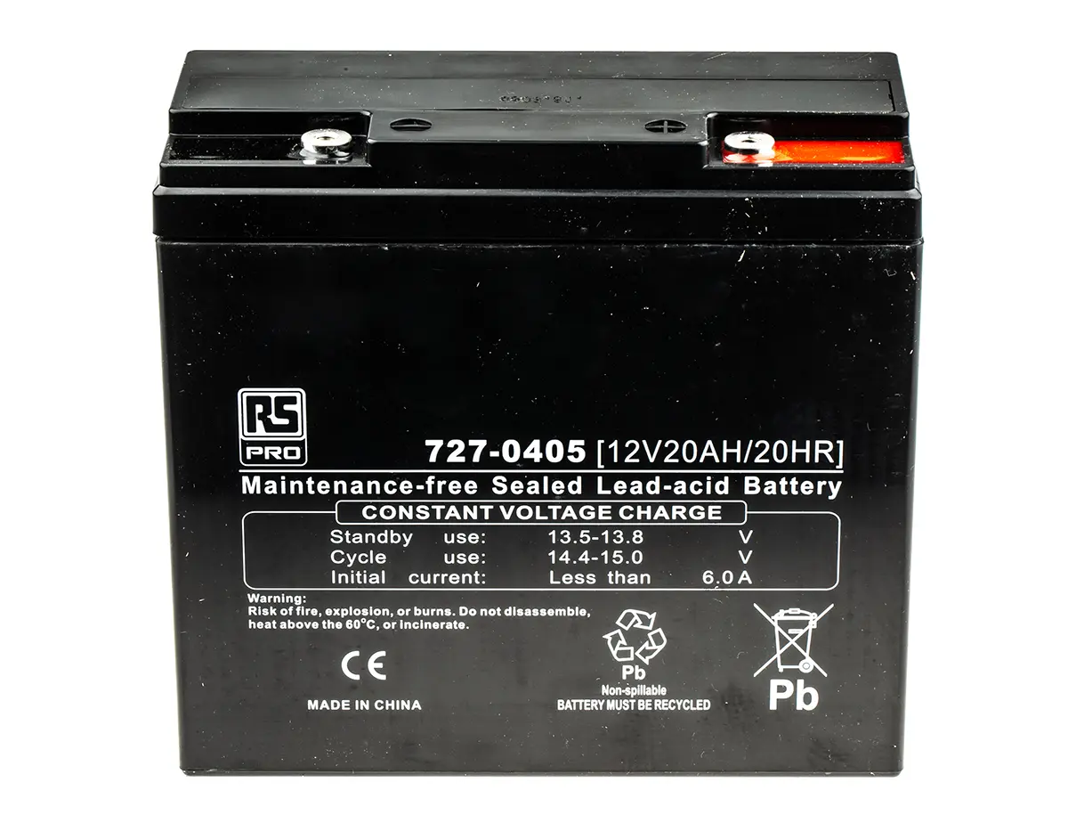 Produktfoto 1 von RS PRO RS PRO Abgedichteter Bleiakku, 12V / 20Ah, T12-Anschluss, 181.5 x 77 x 166mm