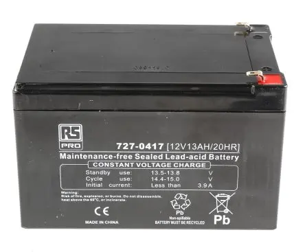 Produktfoto 1 von RS PRO RS PRO T1 Abgedichteter Bleiakku, 12 V / 13 Ah, 95mm x 151 mm
