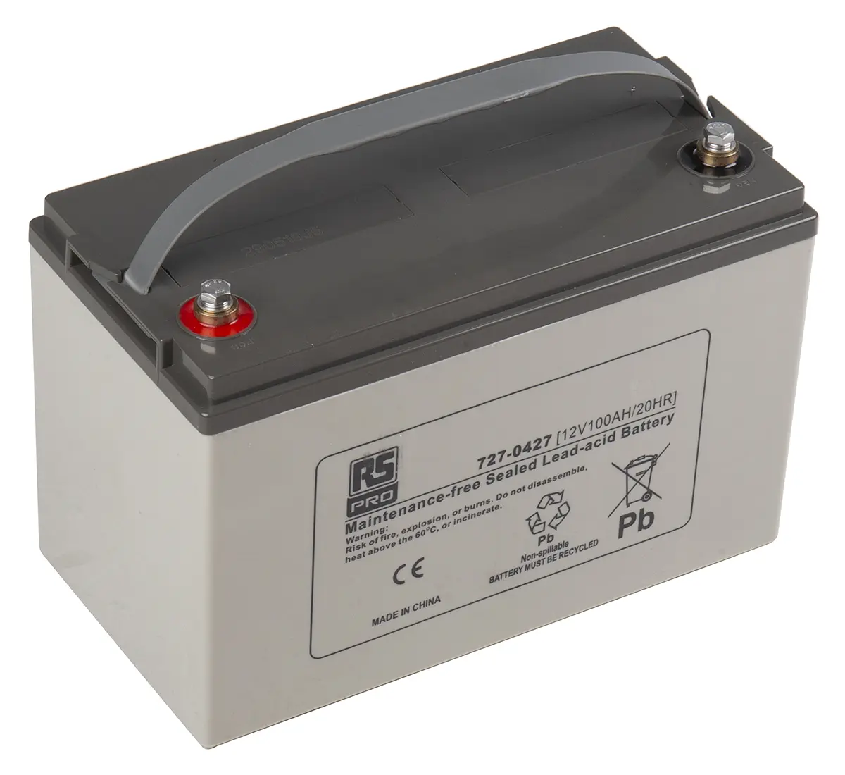RS PRO RS PRO Abgedichteter Bleiakku, 12V / 100Ah, T11-Anschluss, 330 x 173 x 212mm
