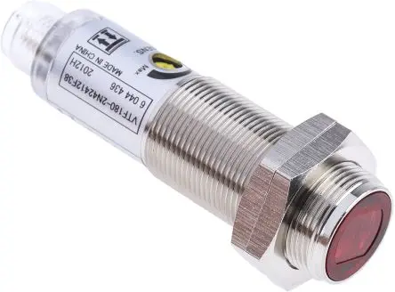 Produktfoto 1 von RS PRO V180 Zylindrisch Optischer Sensor, Hintergrundausblendung, NPN Ausgang, M12-Stecker (4-polig)