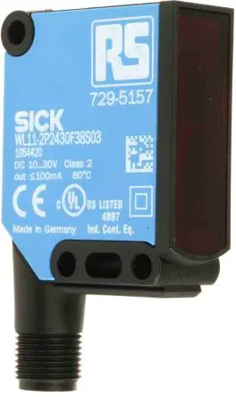 Produktfoto 1 von RS PRO WL11-2 Kubisch Optischer Sensor, Reflektierend, PnP Ausgang, 4-poliger M12-Steckverbinder