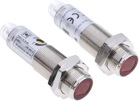 Produktfoto 1 von RS PRO V180 Zylinderförmig Optischer Sensor, Durchgangsstrahl-Empfänger, PnP Ausgang, Schraube