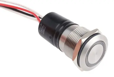 Produktfoto 1 von Bulgin MPI002 Druckschalter Blau Beleuchtet Tastend Panel Ø 19.2 mm, SPST / 50mA 24 V dc, IP66
