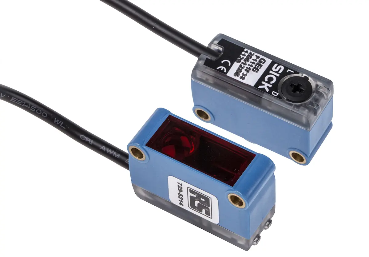 Produktfoto 1 von RS PRO Kubisch Optischer Sensor, Durchgangsstrahl, Bereich 15 m, PNP Ausgang, Anschlusskabel
