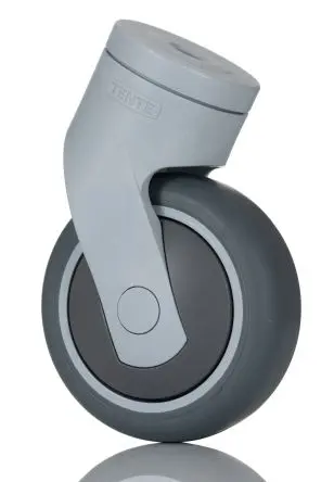 Produktfoto 1 von Tente Drehbar Rolle, Rad ø 75 mm, 75 kg, Ges H. 103 mm, Rad B. 25 mm, Thermoplast-Gummi
