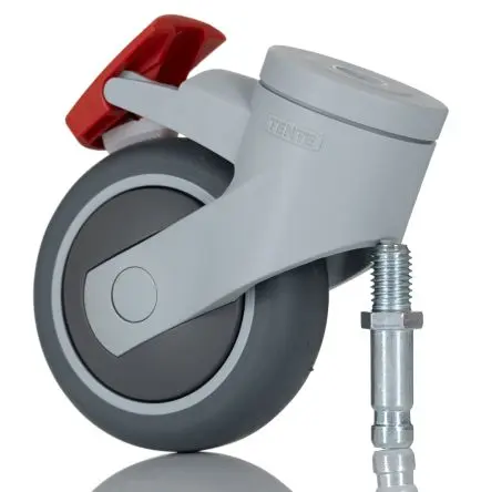 Produktfoto 1 von Tente Drehbar Rolle, Rad ø 75 mm, 75 kg, Ges H. 103 mm, Rad B. 25 mm, Thermoplast-Gummi