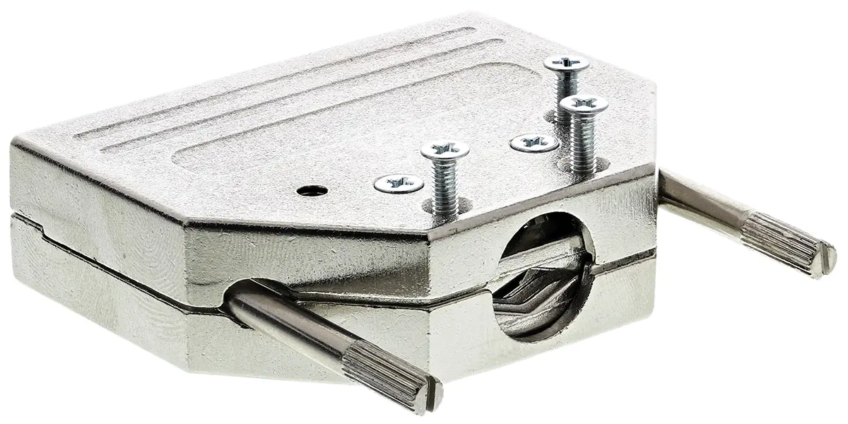 Produktfoto 1 von MH Connectors MHDTZI D-Sub-Gehäuse Gerade, 25-polig, D: D-Sub-Gehäuse Zugentlastung, Silber, Größe B, aus Zink