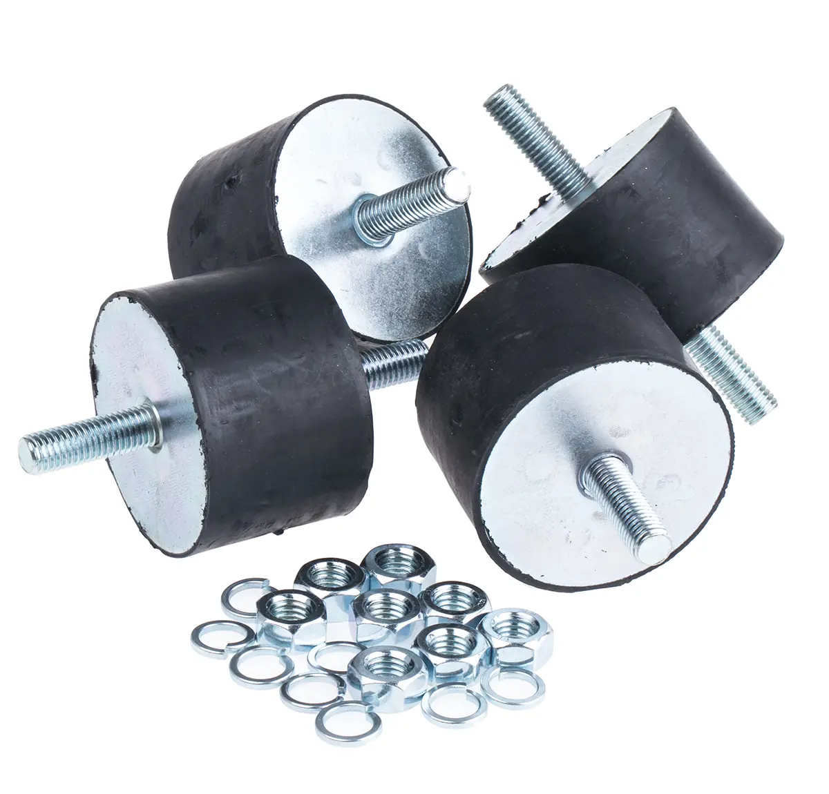 Produktfoto 1 von FIBET Gummi Vibrationsdämpfer, Außen-/Außengewinde Puffer M12, Ø 75mm x 124mm