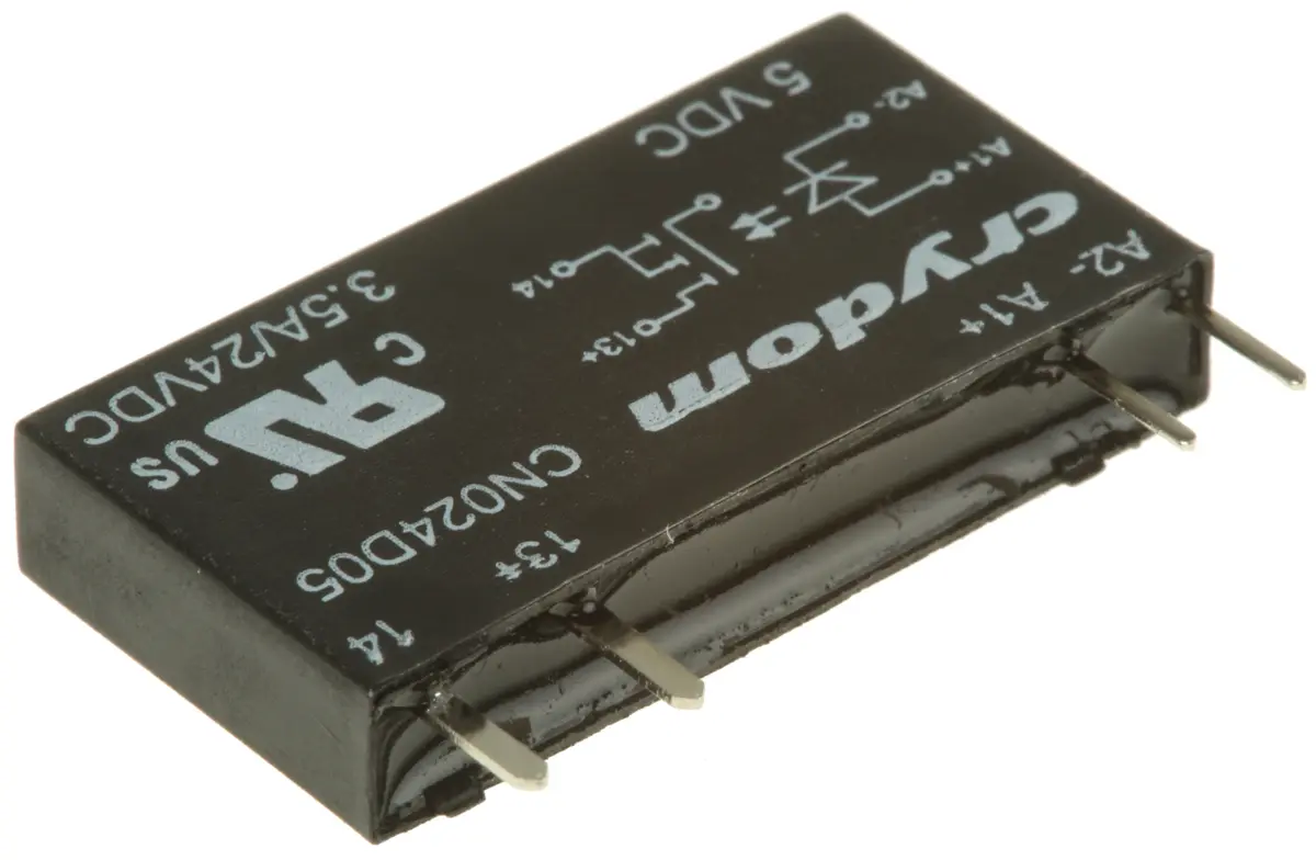 Produktfoto 1 von Sensata Crydom THT Halbleiterrelais mit Nulldurchgang 24 Vdc / 3,5 A